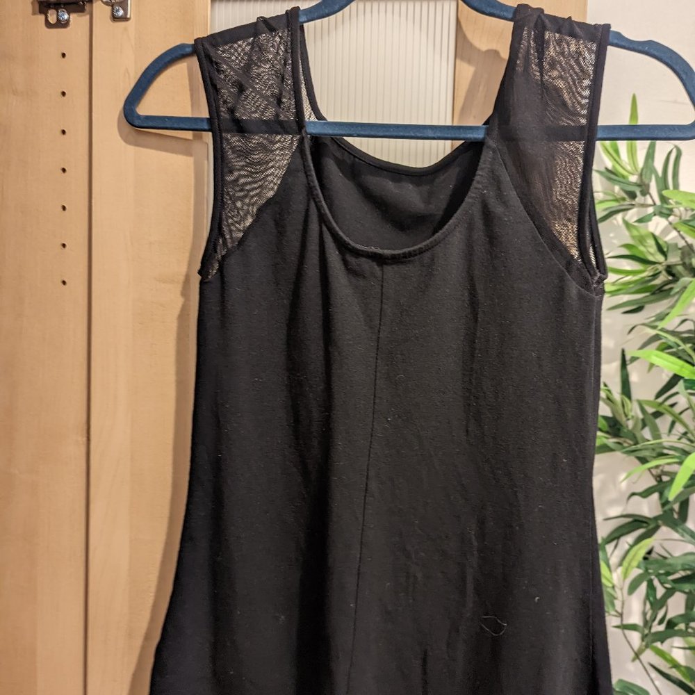 Express Black Sheer Short Sleeve Shirt (Small)